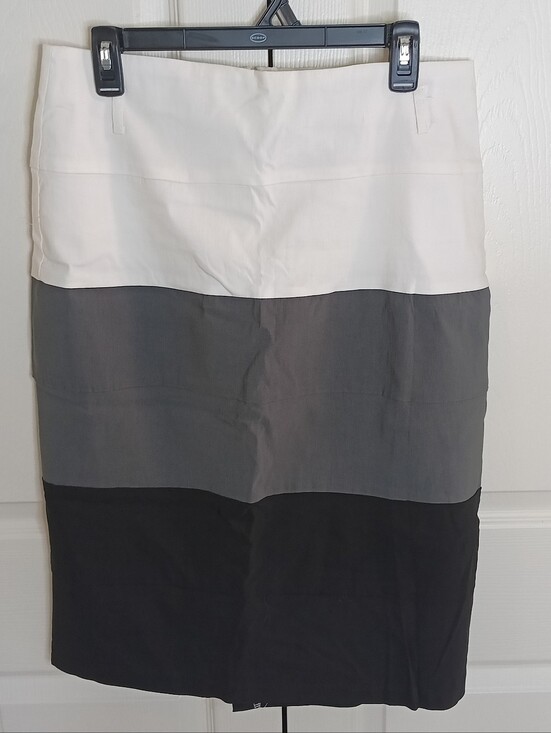 Dots Dresses & Skirts - Dots Pencil Skirt Women 16 White Gray Black Colorblock High Rise Knee Length